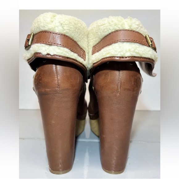 Lucky Brand Womens Tanner Platform Ankle Boots Faux Fur Whiskey Brwn Sz 10 New - Picture 5 of 11